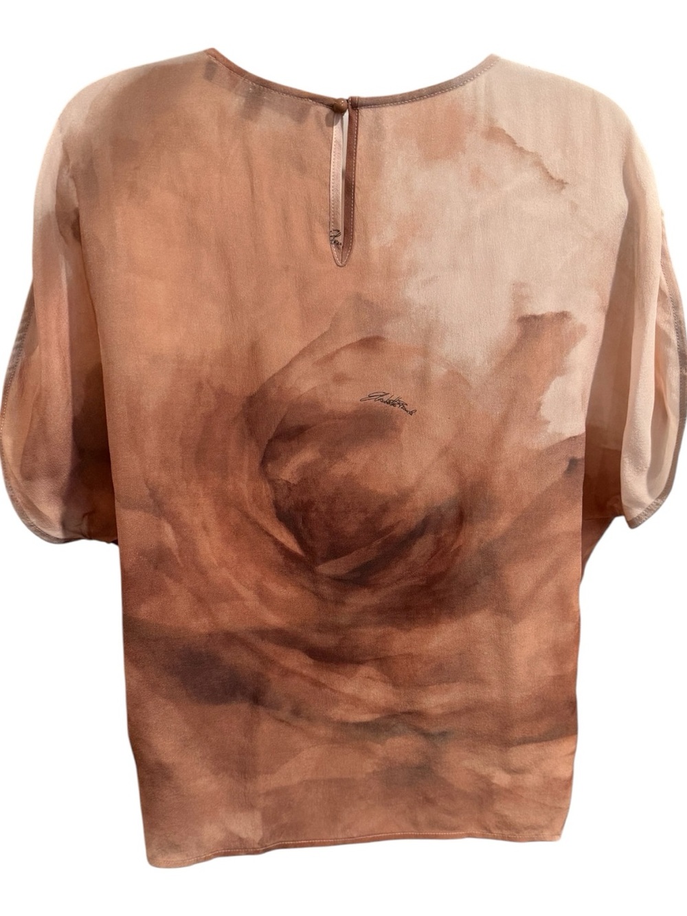 ELISABETTA FRANCHI | 100% Silk Blouse- Elegant Chic Luxury Neutral-Made In Italy - Picture 5 of 15